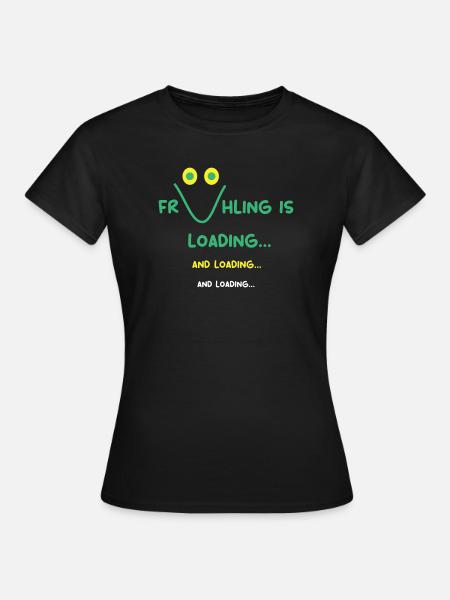 wo ist der Frühling bitte?? - Frauen T-Shirt - Schwarz