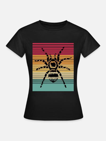 Nachtschwarze Tarantel Waldjägerin - Frauen T-Shirt - Schwarz