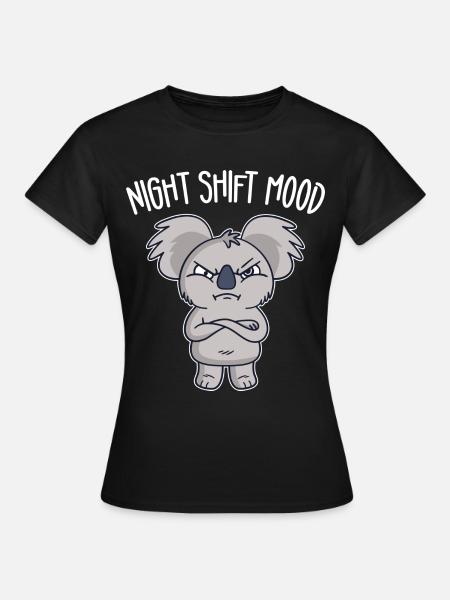 Koala Koalabär Schichtarbeiter Nachtschicht - Frauen T-Shirt - Schwarz