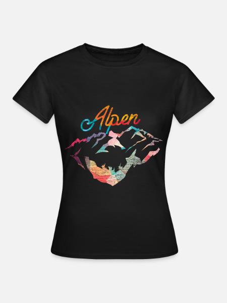 Schroffer Alpenkamm Bergwanderung - Frauen T-Shirt - Schwarz