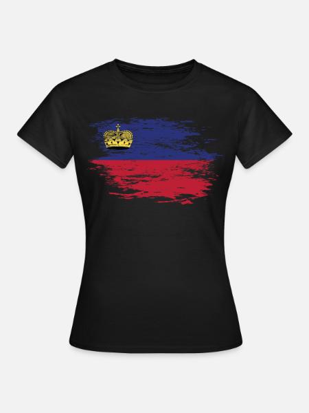 Liechtenstein Flagge used - Frauen T-Shirt - Schwarz