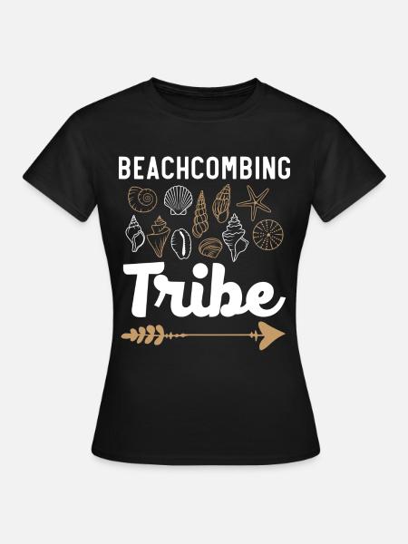 Beachcombing Tribe Shell Collection Strandkamm - Frauen T-Shirt - Schwarz