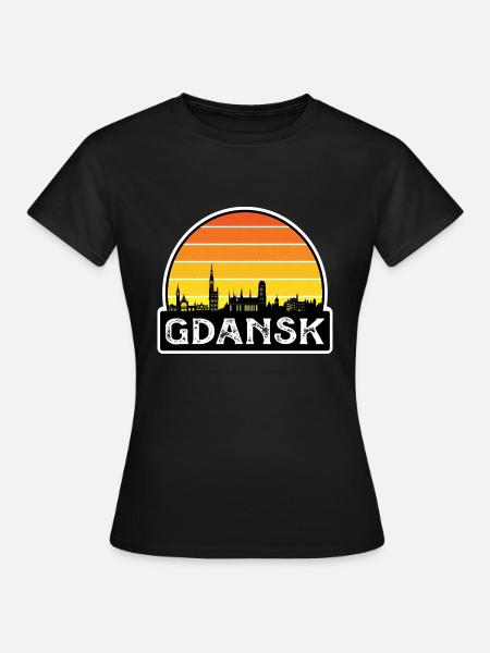 Danzig Polen Flagge Skyline Reisesouvenir - Frauen T-Shirt - Schwarz
