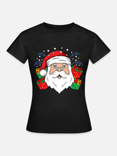 Santa Weihnachtsmann - Frauen T-Shirt - Schwarz