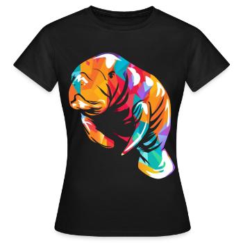 Gemächliche Seekuh Meeresgigant - Frauen T-Shirt - Schwarz - Vorne - AI Model Female 172 dark (172cm)