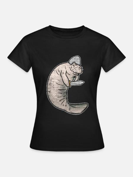 Gemächliche Seekuh Meeressäuger - Frauen T-Shirt - Schwarz