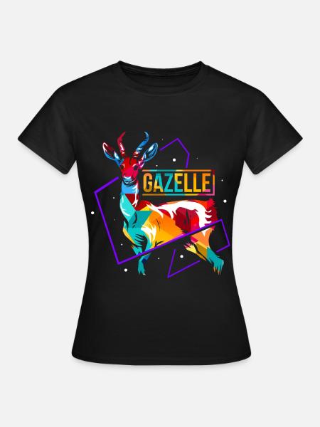 Federleichte Gazelle Afrikasafari - Frauen T-Shirt - Schwarz