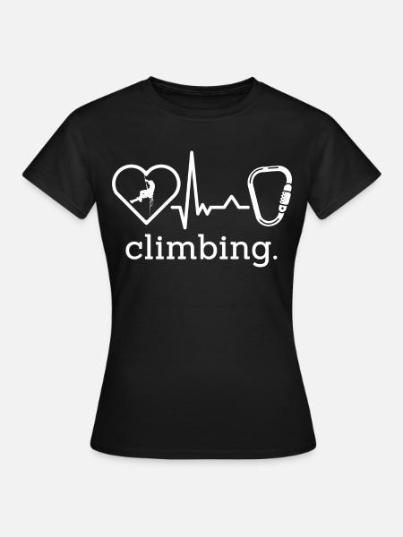 Klettern Kletterhalle Kletterer Bouldern - Frauen T-Shirt - Schwarz