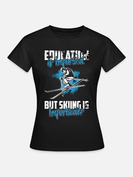 Ski - Frauen T-Shirt - Schwarz