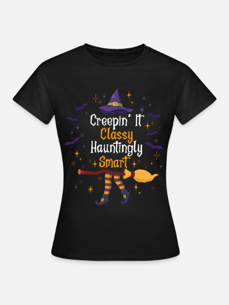 Creepin' It Classy Schaurig-schönes Halloween - Frauen T-Shirt - Schwarz