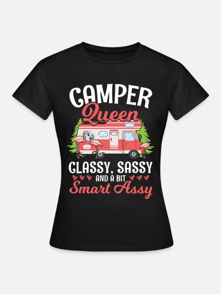 Camper Queen - Frauen T-Shirt - Schwarz