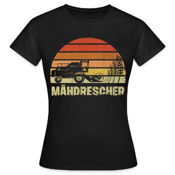Hauptsache Voll Mähdrescher Saufen - Frauen T-Shirt - Schwarz - Vorne - AI Model Female 172 dark (172cm)