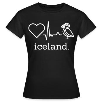 Ich liebe Island Papageientaucher Iceland - Frauen T-Shirt - Schwarz - Vorne - AI Model Female 172 dark (172cm)