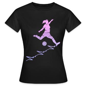 Fußballer Herzlinie Fußballspieler Frauen Fußball - Frauen T-Shirt - Schwarz - Vorne - AI Model Female 172 dark (172cm)
