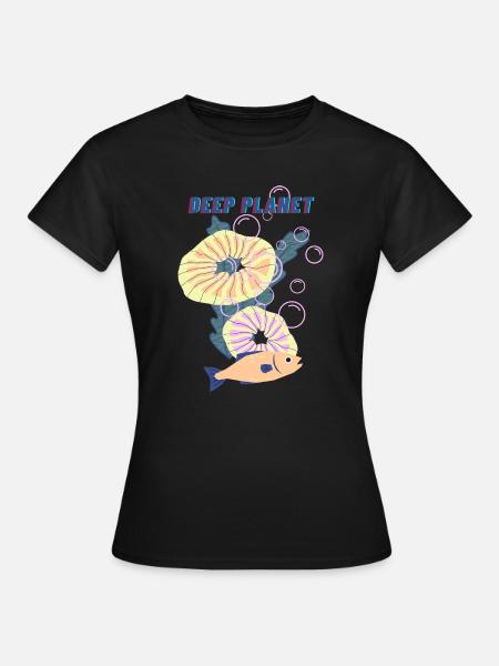 Deep Planet - Frauen T-Shirt - Schwarz