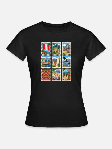 Peru Briefmarken - Frauen T-Shirt - Schwarz
