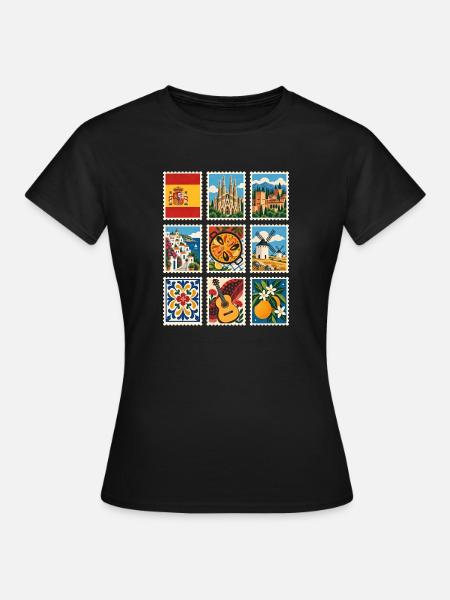 Spanien Briefmarken - Frauen T-Shirt - Schwarz