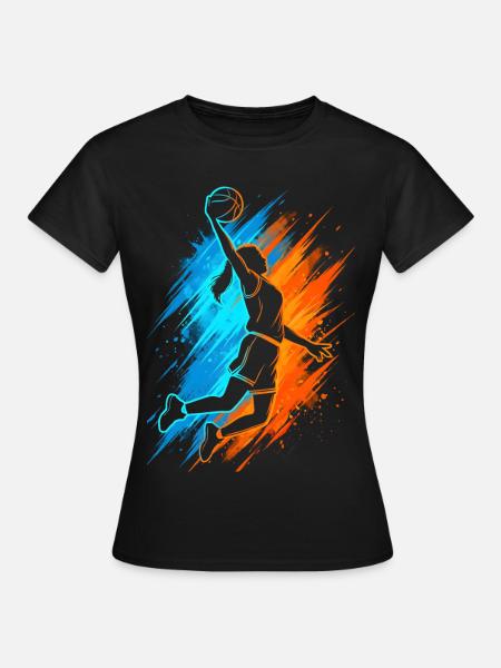 Basketball Damen Mädchen Basketballer Kinder - Frauen T-Shirt - Schwarz