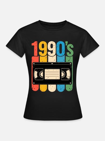 1990er Retro VHS Nostalgie - Frauen T-Shirt - Schwarz