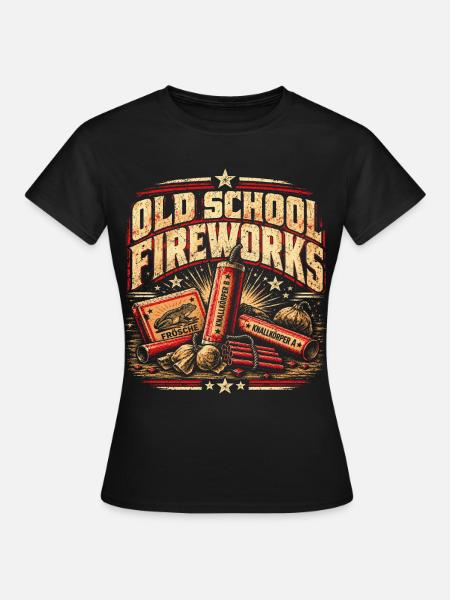 Old School Fireworks - Frauen T-Shirt - Schwarz