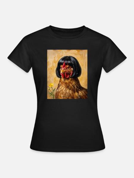 Lustiges Huhn Bob Haarschnitt - Frauen T-Shirt - Schwarz