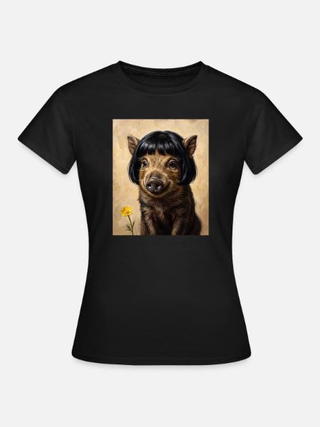 Lustiger Frischling Bob Haarschnitt - Frauen T-Shirt - Schwarz