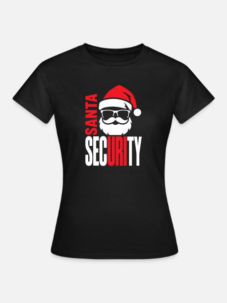 Weihnachtsmann-Sicherheitslogo - Frauen T-Shirt - Schwarz