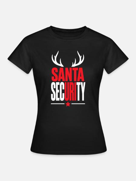 Weihnachtsmann-Sicherheitsemblem - Frauen T-Shirt - Schwarz