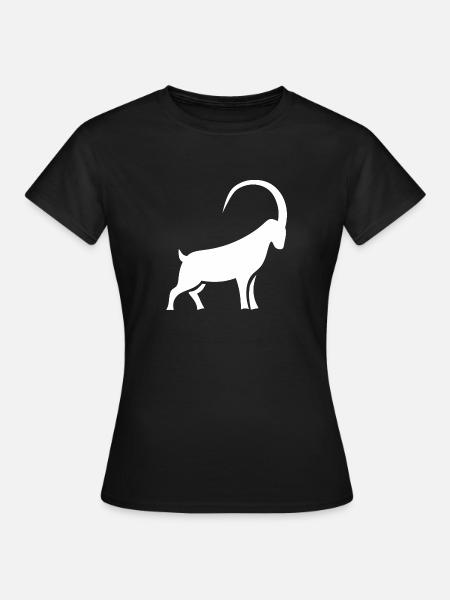 Ram Silhouette Geometrisches Muster - Frauen T-Shirt - Schwarz