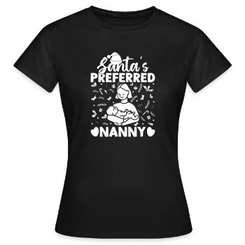 Childcare Provider Santa´s Preferred Nanny Daycare - Frauen T-Shirt - Schwarz - Vorne - AI Model Female 172 dark (172cm)