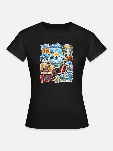 Argentinien Reisesticker - Frauen T-Shirt - Schwarz