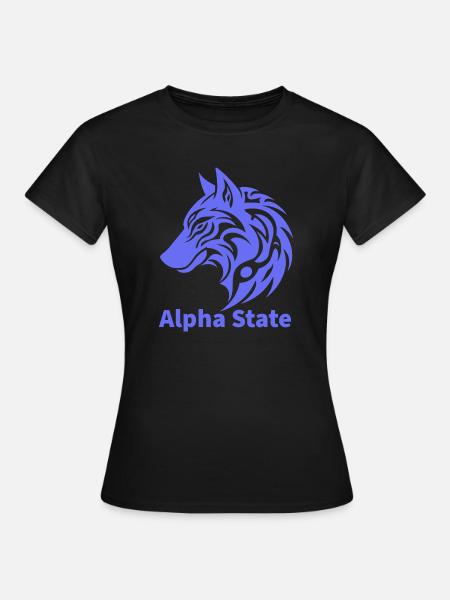Alpha State Wolf-Emblem - Frauen T-Shirt - Schwarz