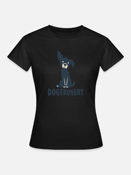 Dogtrovert – Introvertierter, der Hunde liebt - Frauen T-Shirt - Schwarz