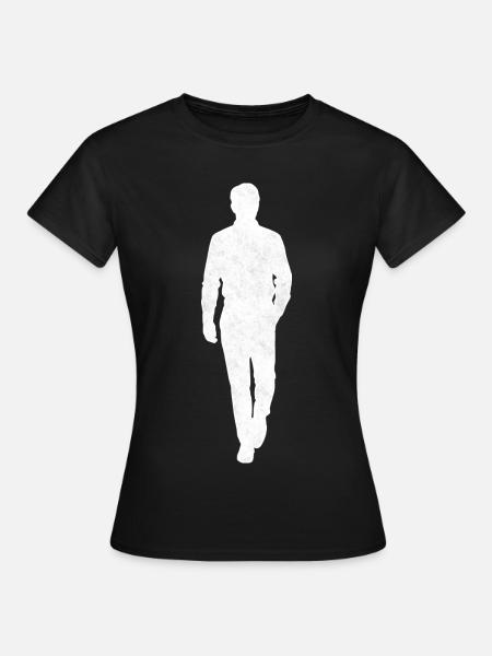 Mann Gentleman Symbol Silhouette - Frauen T-Shirt - Schwarz
