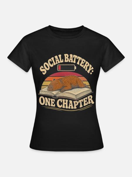 Capybara Bücherwurm Introvertiert - Frauen T-Shirt - Schwarz