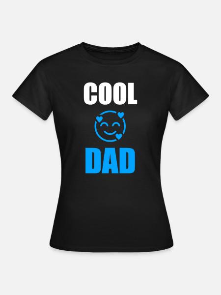 Cooles Papa-Emoji mit Herzen - Frauen T-Shirt - Schwarz