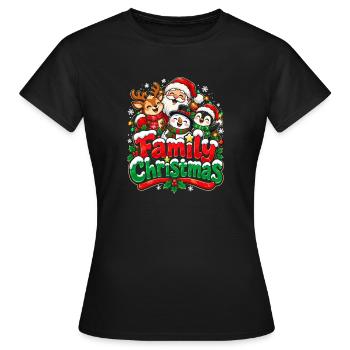 Familien Weihnachten Festlich - Frauen T-Shirt - Schwarz - Vorne - AI Model Female 172 dark (172cm)