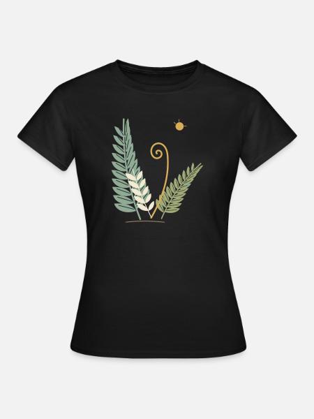 Entfaltende Waldfarne - Frauen T-Shirt - Schwarz