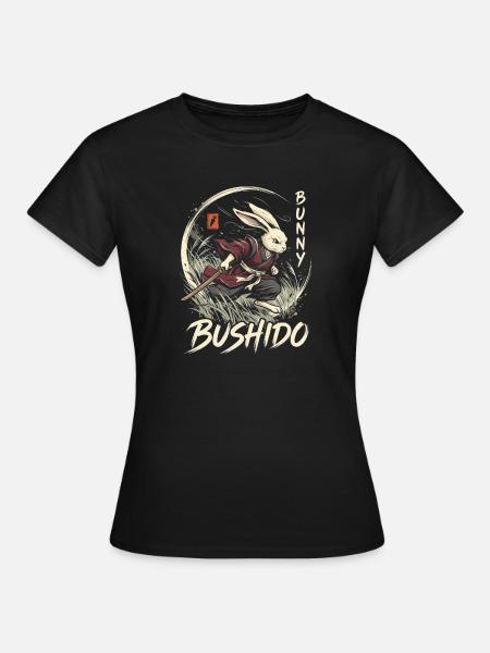 Bunny Bushido Samurai Hase - Frauen T-Shirt - Schwarz