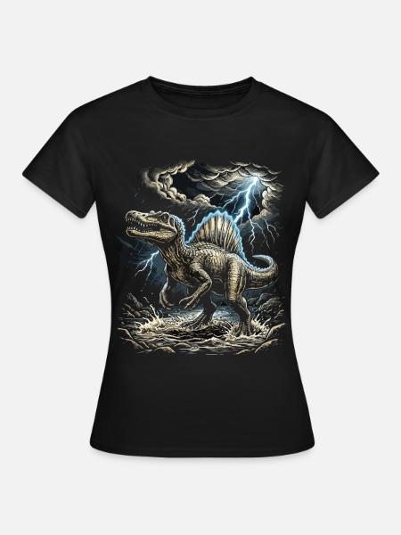Sturm-Dino Tyrannosaurus - Frauen T-Shirt - Schwarz