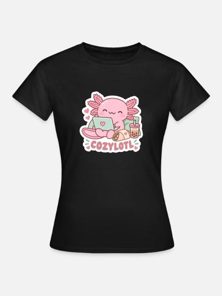 CozyLotl Kuschel Laptop - Frauen T-Shirt - Schwarz