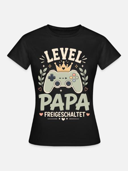 Level Vater freigeschaltet - Frauen T-Shirt - Schwarz