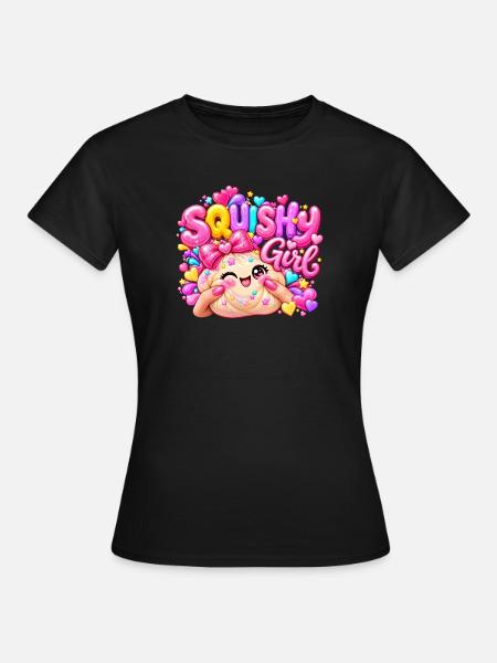Squishy Girl Glitzerherz - Frauen T-Shirt - Schwarz