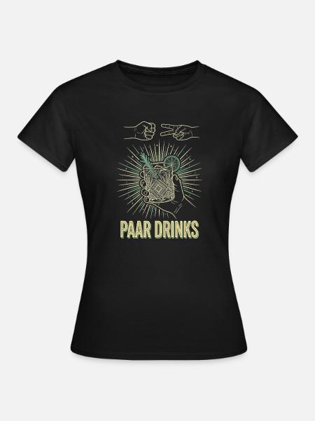 Schere Stein Paar Drinks - Frauen T-Shirt - Schwarz