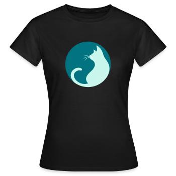Katze - Frauen T-Shirt - Schwarz - Vorne - AI Model Female 172 dark (172cm)