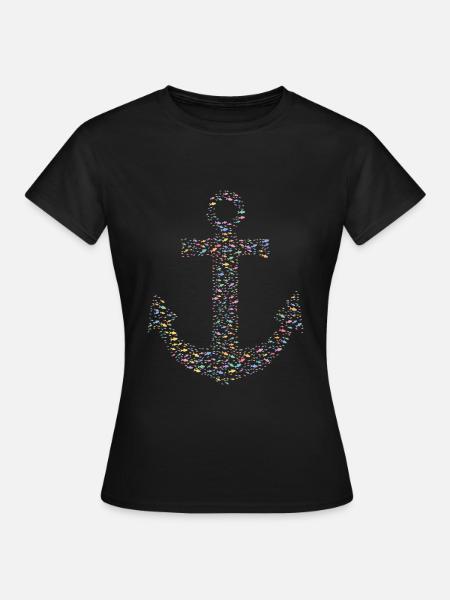 Anker aus Fischen Bunt - Frauen T-Shirt - Schwarz