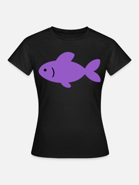 Fisch Geschenkidee Illustration Tierliebhaber - Frauen T-Shirt - Schwarz