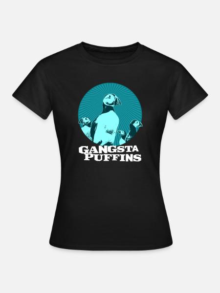 Gangsta Puffins - Frauen T-Shirt - Schwarz