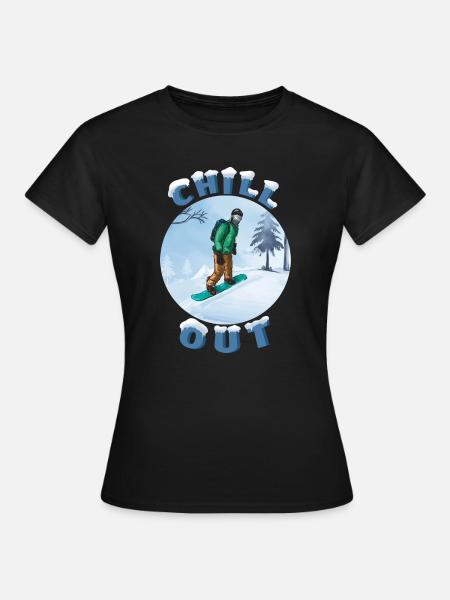 Winter Snowboarder Chill-Out - Frauen T-Shirt - Schwarz