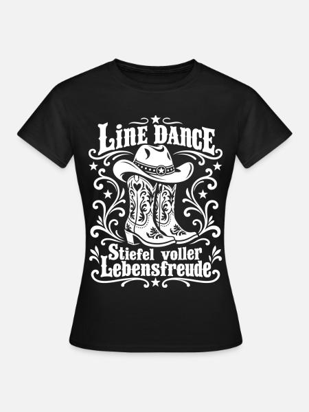 Cowboy Boots Line Dance - Frauen T-Shirt - Schwarz